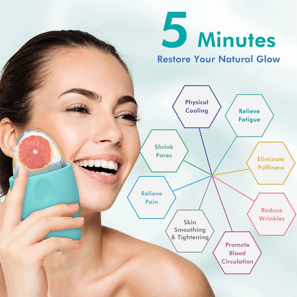 Silicone Ice Face Roller Contour Shrink Pores Remove Dark Circles Massage Skin Beauty Facial Roller For Eyes Neck Skin Care Tool - Image 2