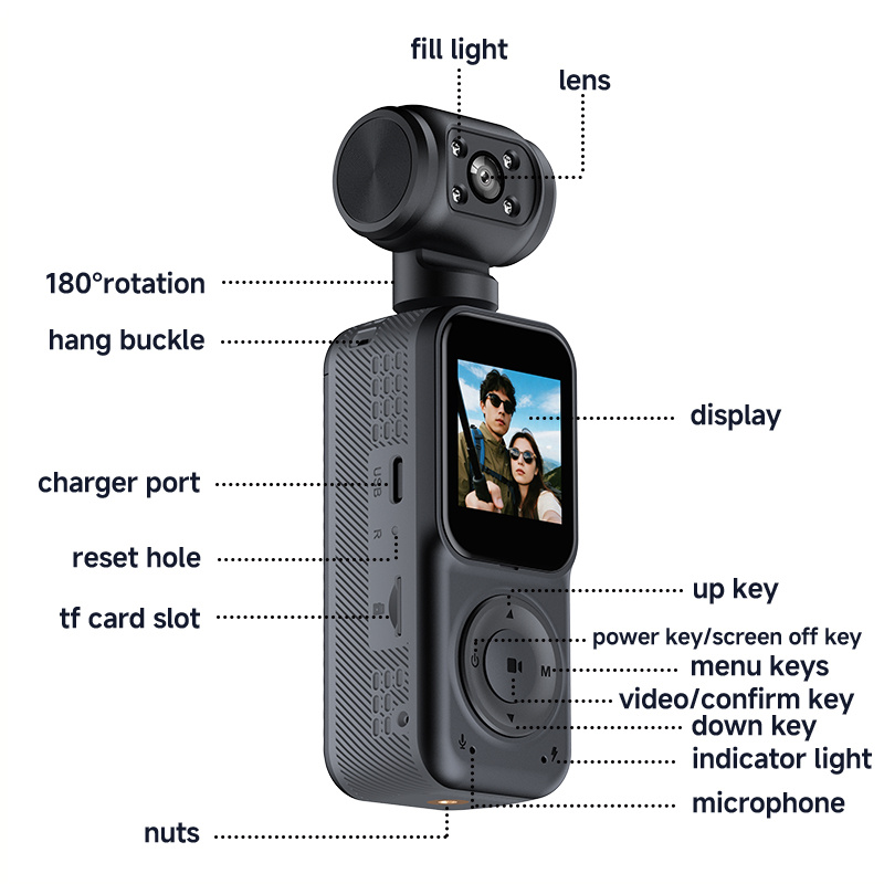 Panoramic Sports Camera Handheld DV Outdoor HD 4K Dual Lens Cycling Recorder Camera - Image 3
